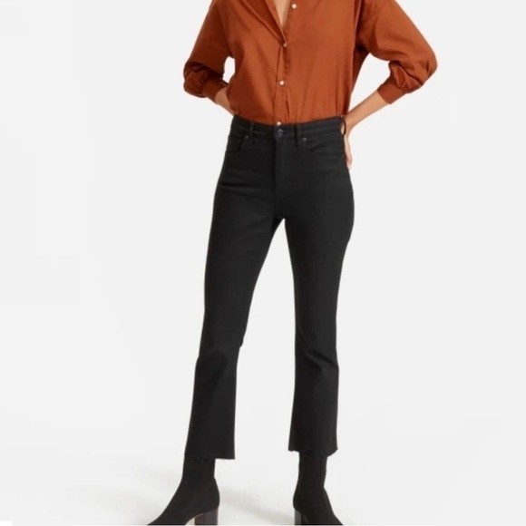 Everlane Black High Rise Kick Crop Jeans - 26 - Picture 1 of 12